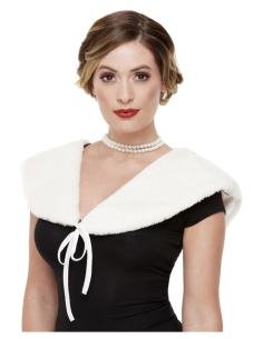 Étole blanche années 20, femme