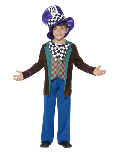 Déguisement Chapelier Garçon – Costume Complet avec Veste, Pantalon et Chapeau