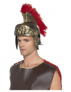 Casque romain spartiate, Or et rouge Homme