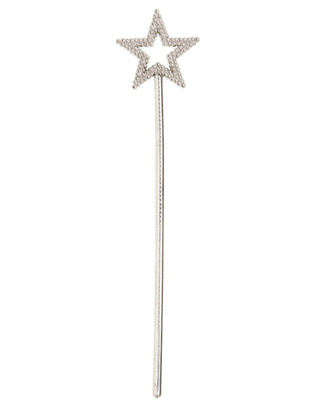 Baguette Étoile de princesse, Argent, Avec strass