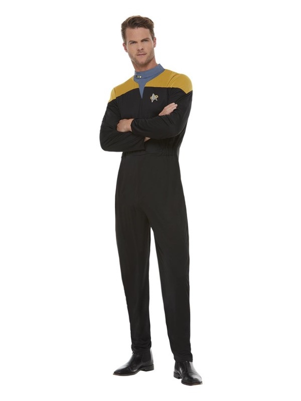 Star Trek, Uniforme d'opérations de Voyager, Or et noir, Combinaison, insigne Delta et insignes de grade