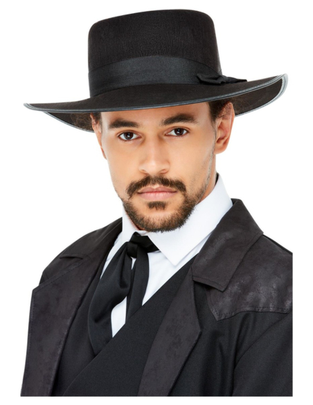 Chapeau de gangster Camden des années 20, Noir, Bordure intérieure élastique