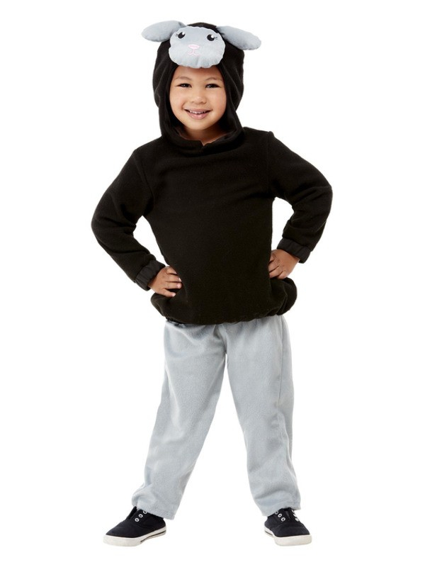 Déguisement de mouton noir pour tout-petit (haut à capuche et pantalon)