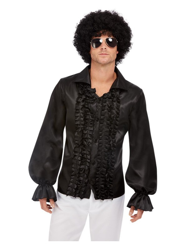 Chemise à volants des années 60, Noir