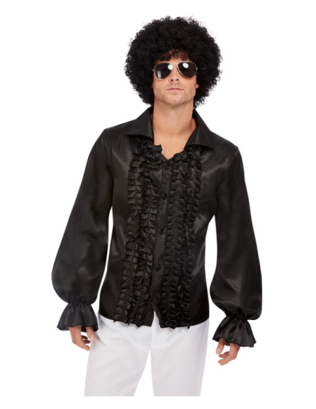 Chemise à volants des années 60, Noir