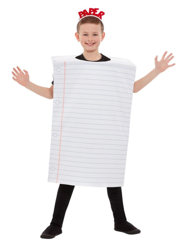 Déguisement du jeu Pierre, feuille ciseaux (papier,tabard et serre-tête)