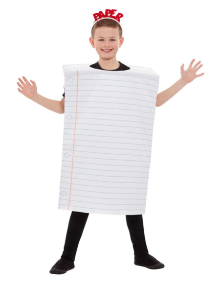 Déguisement du jeu Pierre, feuille ciseaux (papier,tabard et serre-tête)