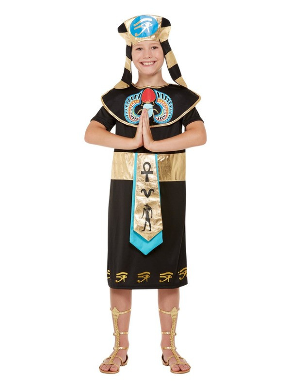 Déguisement de prince égyptien de luxe, Noir, Tunique et coiffe