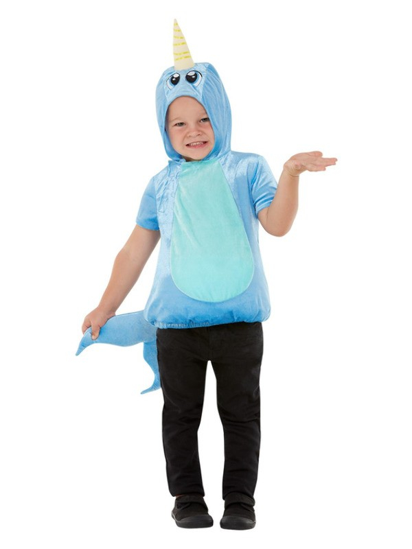Déguisement Narval pour tout-petit, Bleu, Haut à capuche