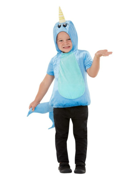 Déguisement Narval pour tout-petit, Bleu, Haut à capuche