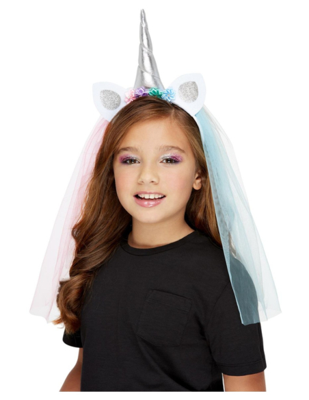 Serre-tête Licorne avec voile pour fille