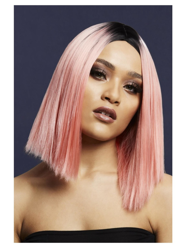 Perruque Fever Kylie, bicolore, Rose Corail