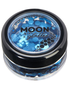 Grosses Paillettes Bleues Visage et Corps 3 g – Moon Glitter