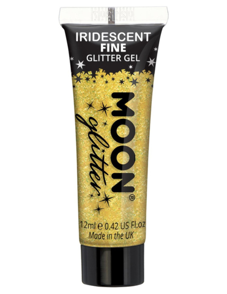 Gel Pailleté Jaune Irisé Visage et Corps 12 ml – Moon Glitter
