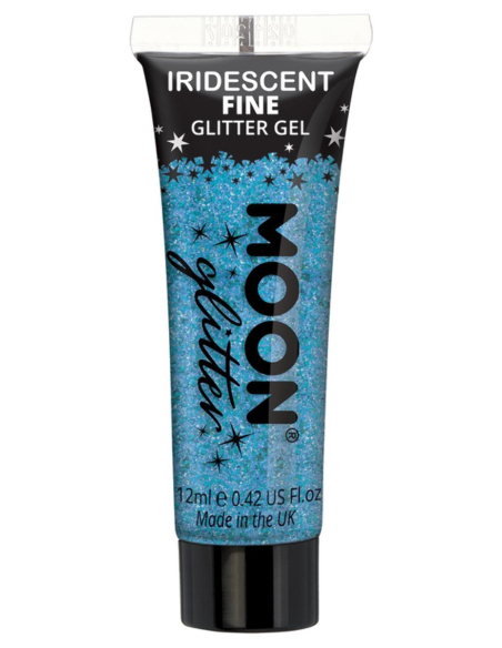 Gel Pailleté Bleu Irisé Visage et Corps 12 ml – Moon Glitter