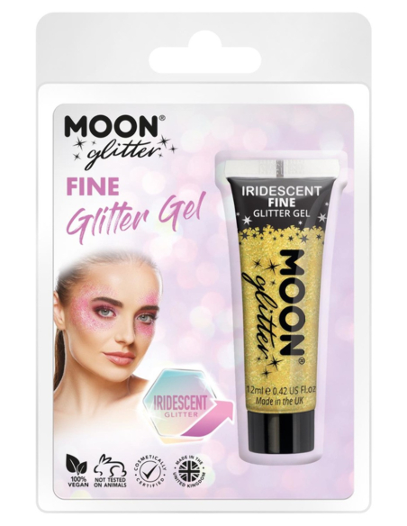 Gel Pailleté Jaune Irisé Visage et Corps 12 ml – Moon Glitter