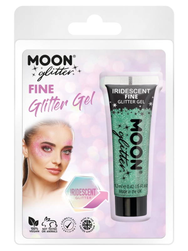 Gel Pailleté Vert Irisé Visage et Corps 12 ml – Moon Glitter