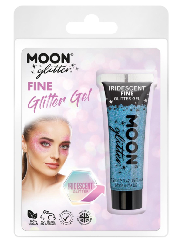 Gel Pailleté Bleu Irisé Visage et Corps 12 ml – Moon Glitter