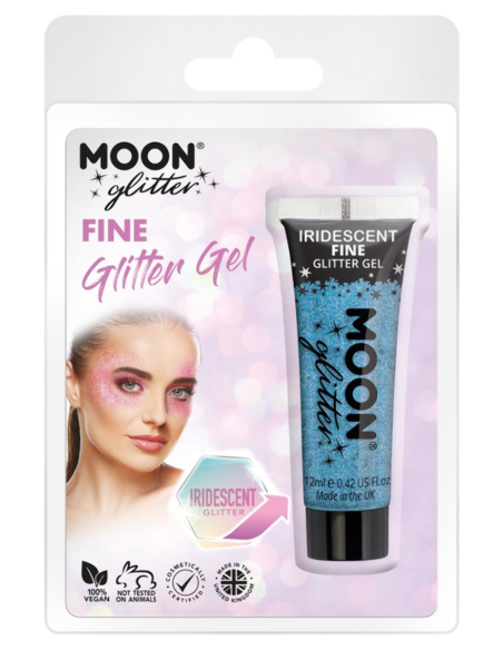 Gel Pailleté Bleu Irisé Visage et Corps 12 ml – Moon Glitter