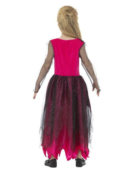 Déguisement Princesse Vampire Fille – Robe Rose et Noire avec Diadème (10-12 ans)