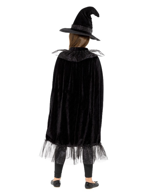 Kit enfant sorcière noire (cape et chapeau)| Déguisement Enfant