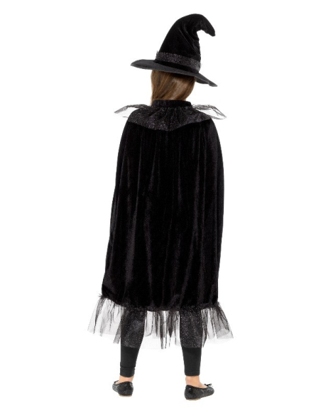 Kit enfant sorcière noire (cape et chapeau)| Déguisement Enfant