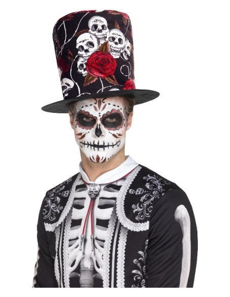 Chapeau haut de forme Dia de Los Muertos imprimé | Accessoires