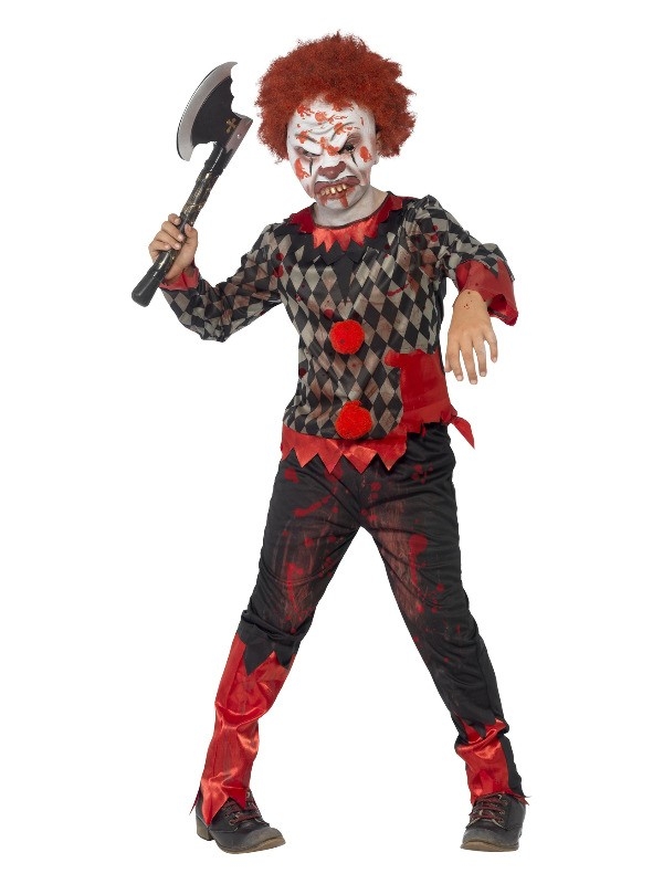 Déguisement zombie enfant clown luxe (masque en latex, haut & pantalon)| Déguisement Enfant