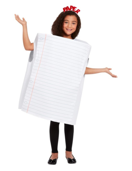 Déguisement du jeu Pierre, feuille ciseaux (papier,tabard et serre-tête)