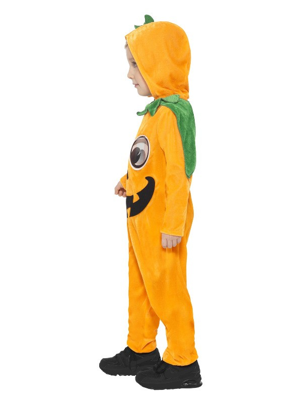 Déguisement Citrouille pour tout petit 1 à 4 ans (combinaison avec capuche et yeux en 3 D)