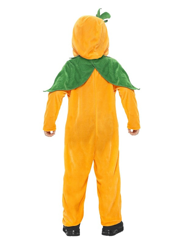 Déguisement Citrouille pour tout petit 1 à 4 ans (combinaison avec capuche et yeux en 3 D)