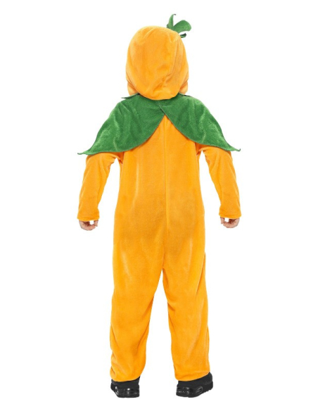 Déguisement Citrouille pour tout petit 1 à 4 ans (combinaison avec capuche et yeux en 3 D)