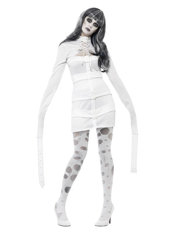 Costume Halloween Femme Cruella – Déguisement Diable Années 1920 Noir Et Blanc – Avec Perruque, écharpe, Gants, Collier - 2