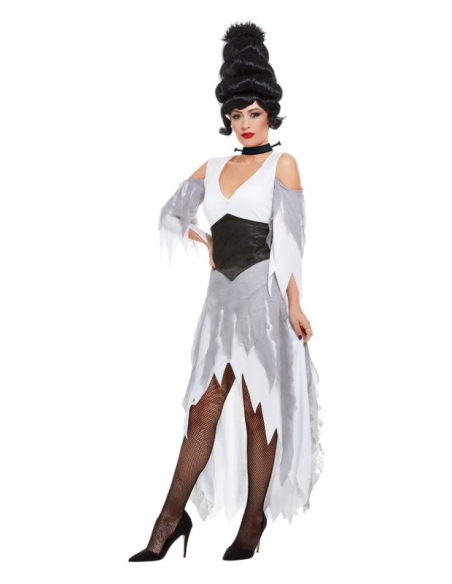 Déguisement Mariée Gothique Blanc (robe, corset et ras-de-cou)