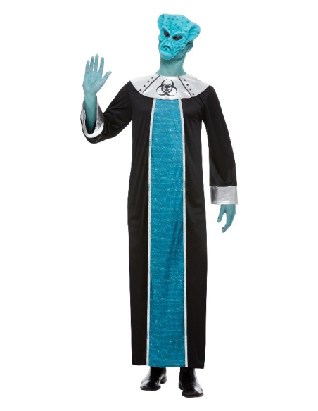 Déguisement d'Extra-Terrestre, homme, bleu (costume et masque)
