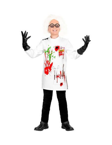 Déguisement de scientifique fou (blouse de labo, gants)