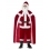 Déguisement Père Noël Deluxe (pantalon, manteau avec cape, ceinture, sur-bottes, gants, barbe et bon