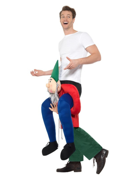 Déguisement porté par un Nain de Jardin Vert – Costume humoristique pour adulte