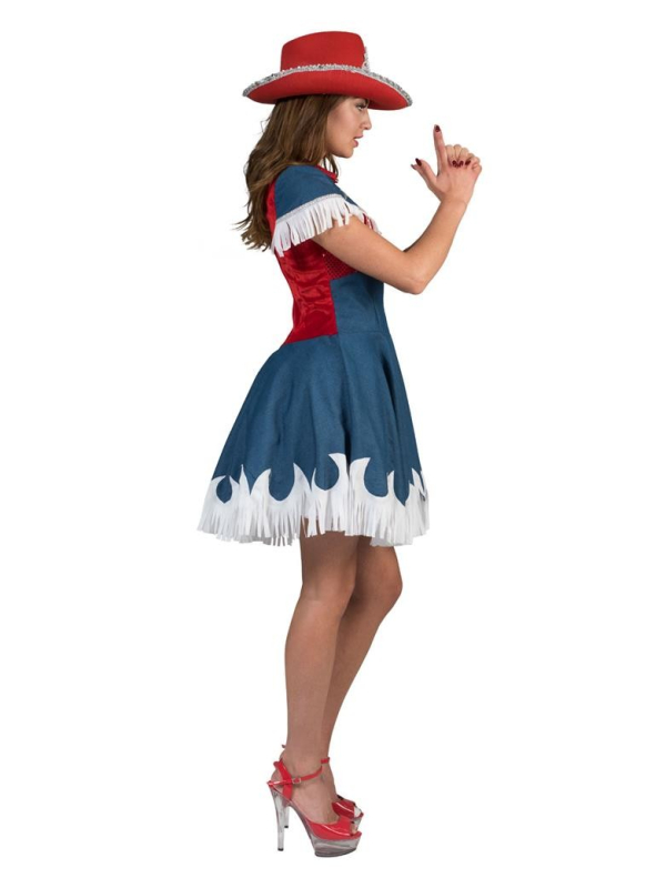 Robe Country Femme, bleu, blanc, rouge