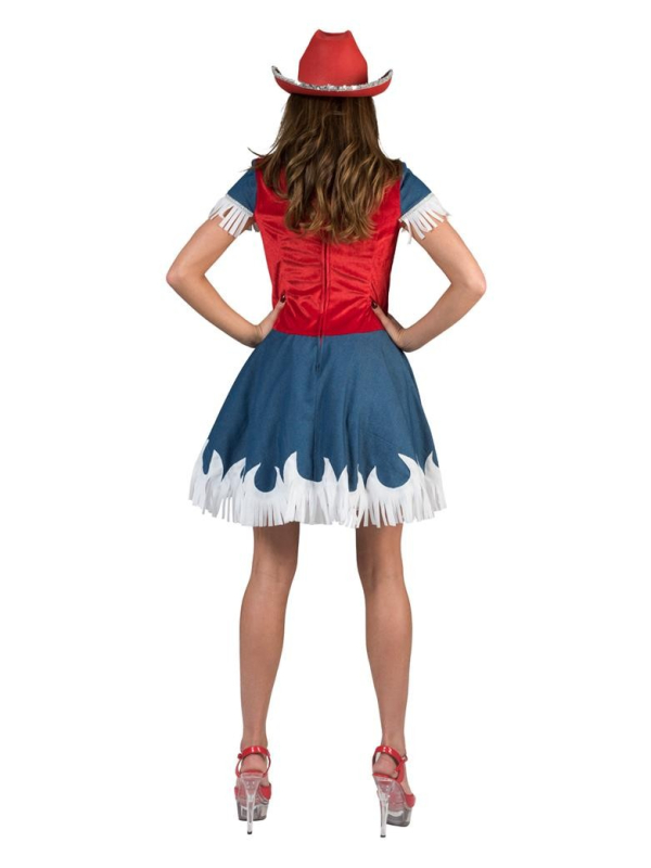 Robe Country Femme, bleu, blanc, rouge