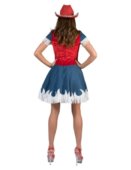 Robe Country Femme, bleu, blanc, rouge