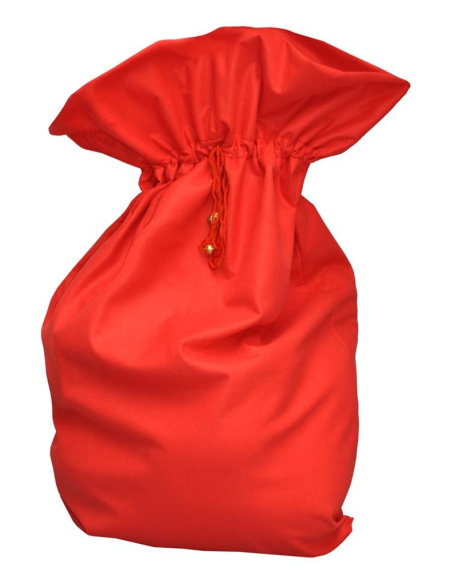Sac Hotte de Noël rouge 60x100 cm
