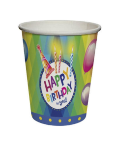 8 Gobelets en carton  Happy  Birthday
