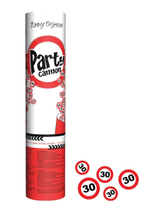 Tireur de confettis 20cm pour les 30ans, motif panneaux de signalisation