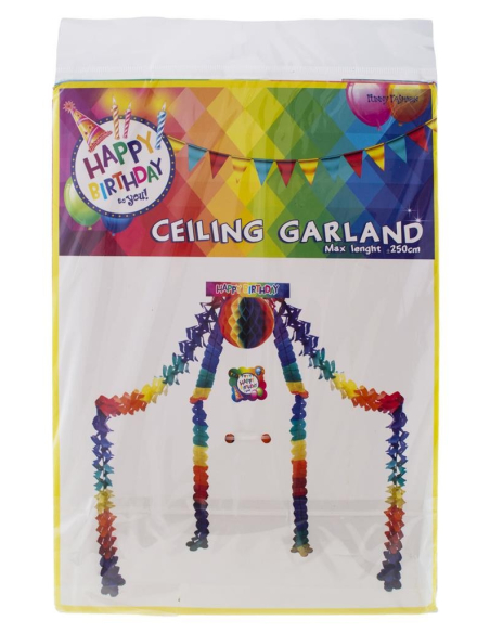 Guirlande Centrale Happy  Birthday - 250 cm