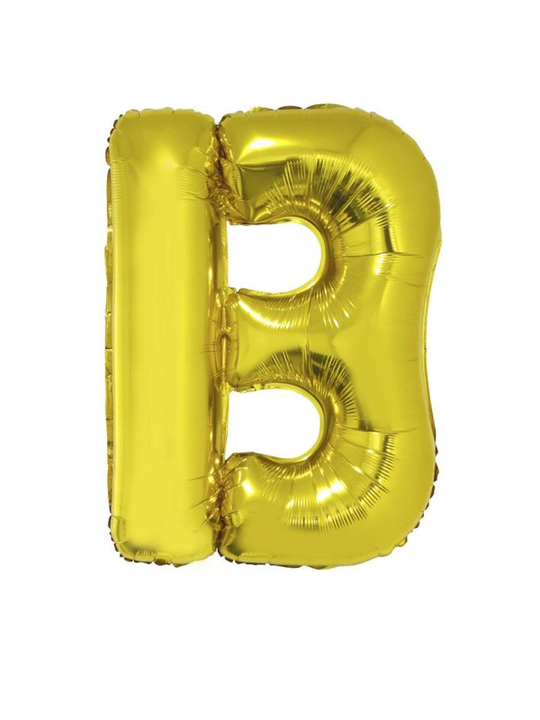 Ballon aluminium OR lettre -B- taille 102cm