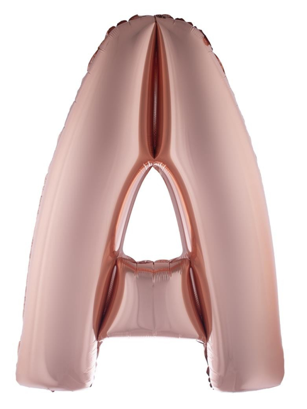 Ballon Aluminium Champagne ou Rose mordoré lettre -A- taille 102cm