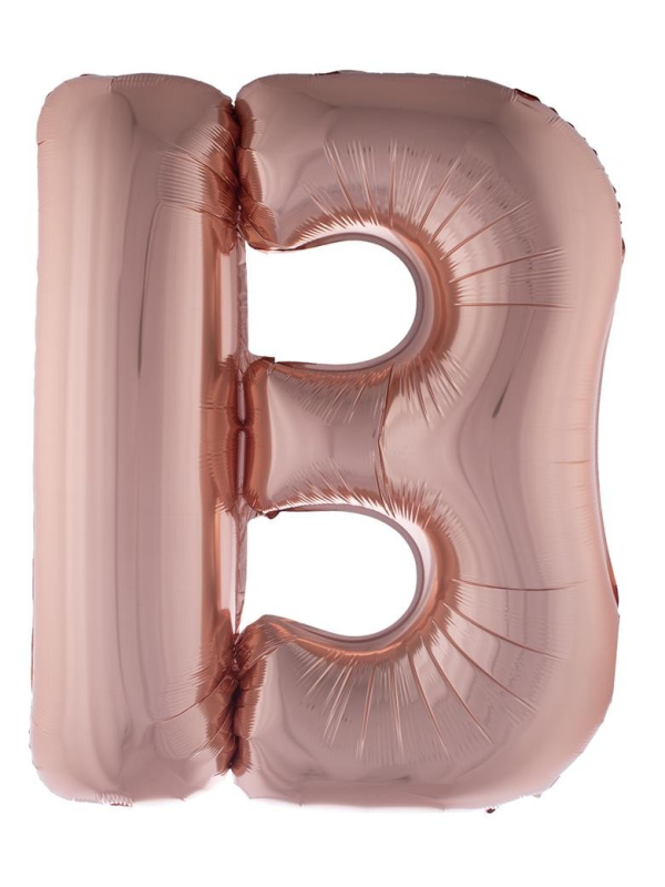 Ballon Aluminium Champagne ou Rose mordoré lettre -B- taille 102cm