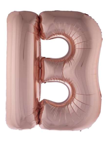 Ballon Aluminium Champagne ou Rose mordoré lettre -B- taille 102cm