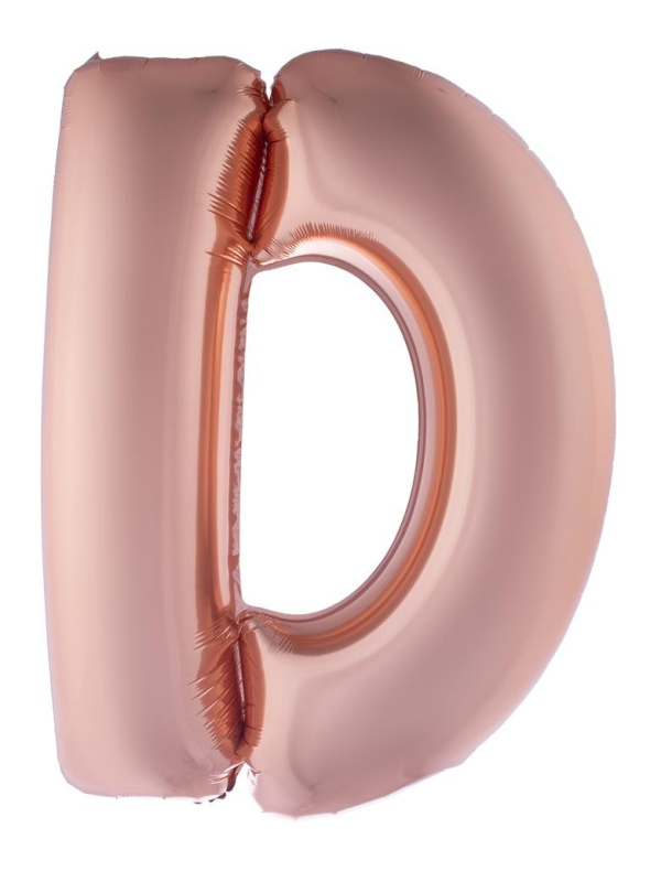 Ballon Aluminium Champagne ou Rose mordoré lettre -D- taille 102cm